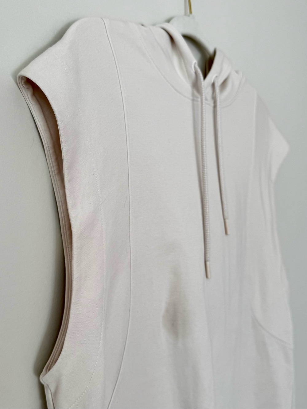 Athleta Sundown Hooded Sweatshirt Tank, Beige / Cream – Size Small - Picture 4 of 8